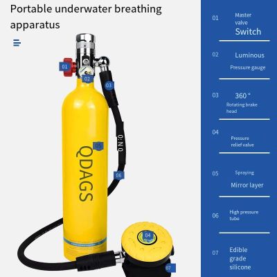 แบบพกพา หายใจใต้น้ำ  มินิ  ถังออกซิเจนดำน้ำ  สำรอง  QDWETS 1L ดับเพลิงฉุกเฉินถังออกซิเจนเคลื่อนที่ 20MPA เข็มขัดดำน้ำ เครื่องช่วยหายใจดำน้ำ