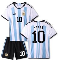 2022 Qatar World Cup Argentina 3 Stars Champion Home Kids Football Jersey Messi Dybala Di Maria Sport Shirt Set For Child