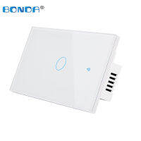 BONDA touch switch US standard graffiti smart WiFi + RF + Alexa voice control smart wall WiFi adapter AC 110v250v remote control