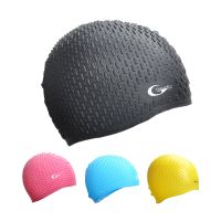 Silicone Particle 3D Waterproof Swimming Cap FOR Men &amp; Women Cover Ear Bone Pool Long Hair Swimming Men Hat 3 Color Swim Caps