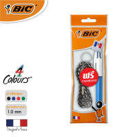 BIC บิ๊ก ปากกา 4 Colours Medium ปากกา 4สี ปากกาลูกลื่น น้ำหมึก4in1 หัวปากกา 1.0 mm. (ฟรีสายคล้องคอ)