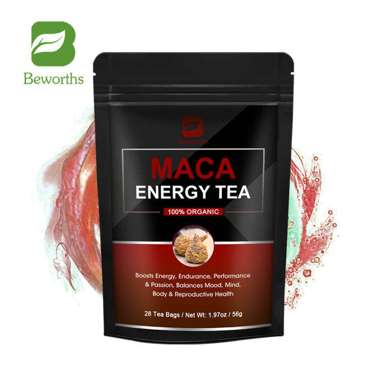 BEWORTHS Maca Energy Tea Organic Boost Energy Endurance Enhance
