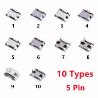 10รุ่น5Pin Micro-B SMD ขั้วต่อไมโคร USB พอร์ตตัวเมียแจ็คทั่วไปปลั๊กซ็อกเก็ตหางสำหรับตัวเชื่อมต่อข้อมูลโทรศัพท์