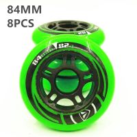 84MM Inline Wheels 8pcs 82A Hockey Soft Durable PU Roller Skating Wheels Slaom Speed Durable PU Inline Speed Skate Wheels Training Equipment