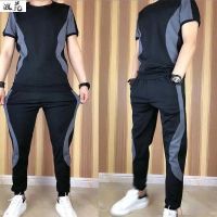 [COD] Wholesale two-piece soft mens classic casual sports suit summer cropped trousers elastic thin section