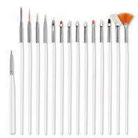 HALAIMAN 15PCS/SET Nail Art Brush Nails Accesories Drawing Dotting Tools Painting Pen Liner Acrylic Gel Uv Polish Manicure Tool Artist Brushes Tools