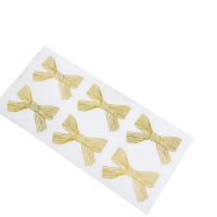 free shipping 600PCS Transparent bronzing bow sealing sticker Gold Bronzing Handmade Sticker Scrapbooking Package Stationery