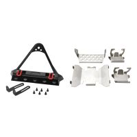 1Pcs Metal Front Bumper Crawler &amp; 1 Set Front Bumper Lower + Axle + Gearbox Mount Protection Skid Plate Set