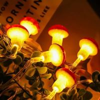 LED Mushroom Fairy Lights 2m 10leds 3m 20leds Christmas Garland Waterproof Shape Wire String Lamp Battery USB Power Supply