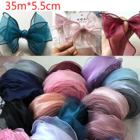 35เมตรม้วนแฮนด์เมด organza ริบบิ้น DIY หัตถกรรมจักรเย็บผ้าซาตินริบบิ้นดอกไม้ช่อของขวัญบรรจุภัณฑ์ผ้าแต่งงานตกแต่งคริสต์มาส