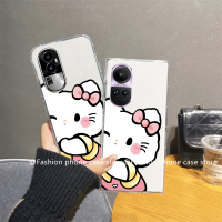 Phone Case เคส OPPO Reno10 Reno 10 Pro+ OPPO Reno8 T A98 A78 NFC A17k A17 4G 5G อินเทรนด์เคสการ์ตูนเฮลโลคิตตี้ซิลิโคนนิ่ม2023