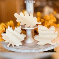 [FudFudAR] ฝุด-ฝุด-อะ แพค 3 แบบ I ใบเมเปิ้ล Maple Leaf I ใบโอ๊ค Oak Leaf I ใบไม้ร่วงFall Leaf Christmas Cutout , Wood Blanks Craft DIY, งาน DIY งานศิลปะ นำไปเพ้นท์ระบายสีได้