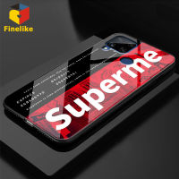 Superme เคสโทรศัพท์กระจกนิรภัยไล่สีสีสันสดใส,สำหรับ Realme C25 / Realme C25s / Realme C15 / Realme C12 / Realme Narzo 30A / Realme Narzo 20เคสฝาหลังกระจกหรูหราเคสกันกระแทก TPU นิ่ม