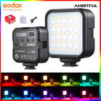 Godox LED 6R RGB แฟลชวิดีโอ,หรี่แสงได้0-360สี3200K-6500K 13 FX Effects สำหรับแฟลชวิดีโอ