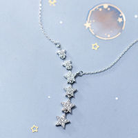 Twinkle PentagramY-Shape Pendant Necklace for Women Star Moom Link Chain Wedding Holiday Fine Jewelry