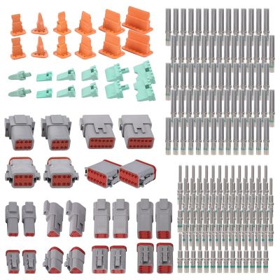 188PCS Deutsch DT Gray Connector Kit with 16 Solid Contacts in 2,3,4,6,8 and 12 Pin Configurations,Automotive Connectors