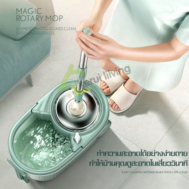 อุปกรณ์ไม้ถูพื้น-ลดราคา-spin-mop-ถังหนาสีพาสเทล-ชุดถังปั่นไม้ม็อบพร้อมผ้าถูพื้น-ถังปั่นไม้ม๊อบ-ชุดถังปั่นม๊อบ-ชุดไม้ถูพื้น-ชุดถังปั่น-ไม้ม็อบถูพื้น-ถังปั่นม็อบ-ถังปั่นแห้ง-ชุดถังปั่นไม้ม็อบ-ไม้ถูพื้นพ