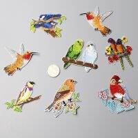 AHYONNIEX Embroidery Parrot Birds Patch For Clothing  DIY Dress Bag Shoes Accessories Iron On Applique Haberdashery