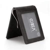 【CC】 CUIKCA Rfid Wallet Purse Money Clip Men Metal Leather Business ID Credit Card Cases