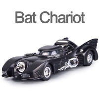 1:36 Diecast Alloy Car Models Vintage Bat Chariot Simulation Classic Car With Pull Back Light Collection Toys For Children Gifts