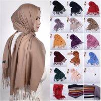 [A Flexible] Qlukeeyy 70X180ฤดูใบไม้ร่วงใหม่สีผ้าพันคอแคชเมียร์ Shawl Wrap Headband Hijabs ผ้าพันคอ2021