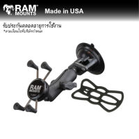 RAM MOUNTS (ชุด)ตัวจับมือถือ X-Grip®พร้อมอาร์มพลาสติกกลางและตัวดูดกระจก RAP-B-166-UN7U