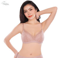 Presea บราไร้โครง ตกแต่งลูกไม้ Beauty Lace bra สีชมพูกุหลาบป่า MA1512