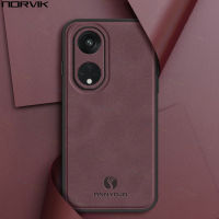 NORVIK เคสนิ่มหนังใหม่สีแดงสำหรับ A58 OPPO A78 Reno 10 8T Pro Plus 4G 5G เลนส์กล้องกันกระแทกฝาครอบโทรศัพท์ N18-1