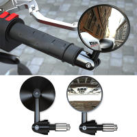 1 Pair Motorcycle Rearview Handle Bar End Mirrors Moto Accessories 16-18mm Universal Motorbike Handlebar Round Convex Mirror