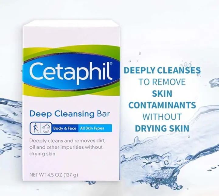 Cetaphil Deep Cleansing Bar 4.5oz 127g Hypoallergenic Face and Body Bar