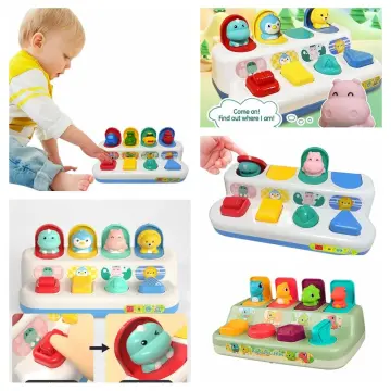 Interactive Pop Up Animals Toy Peekaboo Switch Button Box Treasure Surprise  Box Hide Seek Game Baby Early Education Puzzle Game