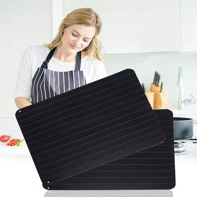 2 Size Thawing Plate for Frozen Foods 2-In-1 Aluminum Fast Defrosting Meat Tray Chopping Board Safety Thawing Tray Quick