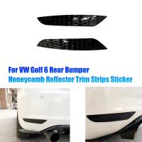 1Pair Rear Bar Honeycomb Tail Fog Light Cover Trim Styling Golf 6 Rear Bumper Reflector Strips Sticker Glossy