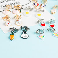 Fashion Jewelry Cute Cartoon Animal Fruit kids Clip on Earrings Non Pierced for Girl Women Party Gift