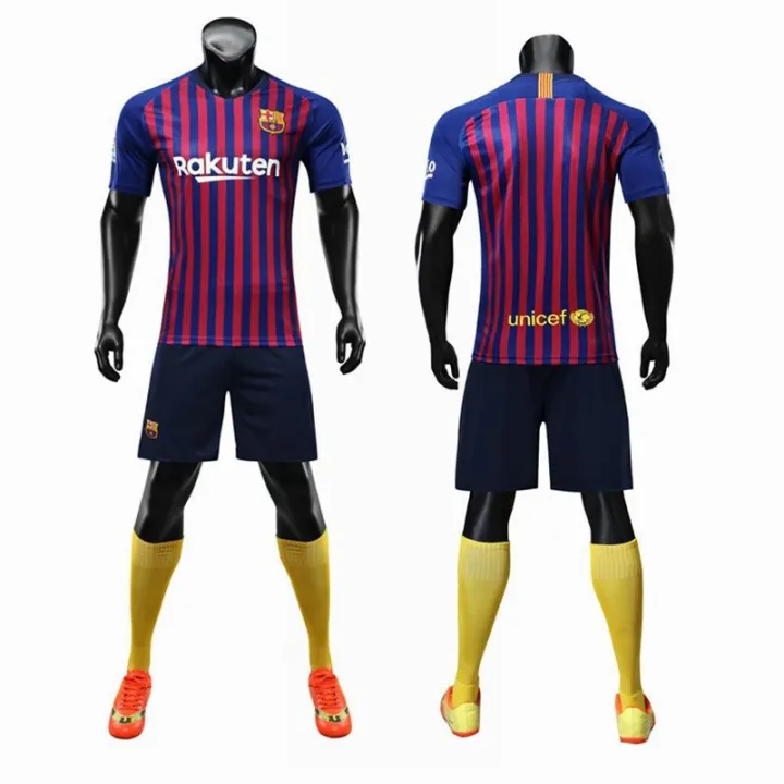 jersey 18/19 home shirt soccer uniform messi custom suarez 9 10 male