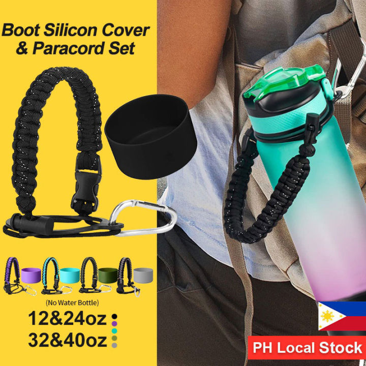 Paracord Handle + Silicone Sleeve Boot for Aquaflask Hydro Flask Simple  Modern 12 / 18 / 24oz Wide Mouth Water Bottles Paracord Strap Carrier  Accessories Set - White Wholesale