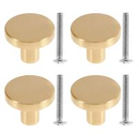 【LZ】♘  8Pcs Home Cabinet Knobs Antique Solid Brass Cupboard Door Knob Round Pure Copper Dresser Knob Single Hole Center Drawer Handle