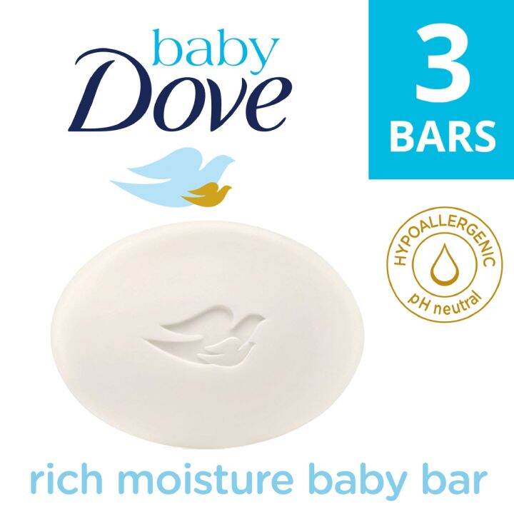 [BUNDLE OF 3] Baby Dove Hypoallergenic pH Neutral Bar Soap Rich