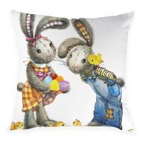 Easter Style Pillowcase Cute Animal Rabbit Cushion Cover Cartoon Eggs Throw Pillow Covers for Home Sofa Decorative Kissenbezug