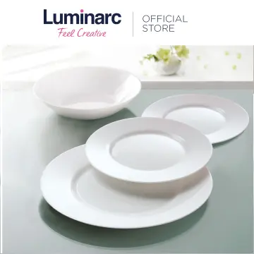 Luminarc Feston White 18pc Opal Glass Dinner Set Dinnerware Tableware  Plates NEW