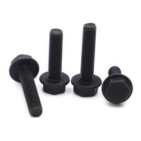 M5 M6 M8 M10 M12 Hardware Hexagon Belt Flange Screw Bolts Black Grade 10.9 Steel GB5789 Bolt Fastening Screws Screw Nut Drivers