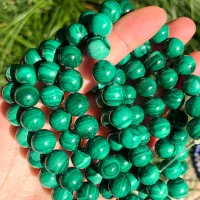 AAA Natural Malachite Round Loose Stone Beads Fit DIY Bracelet Necklace Needlework Beads For Jewelry Making 6 8 10 12 mm 7.5inch