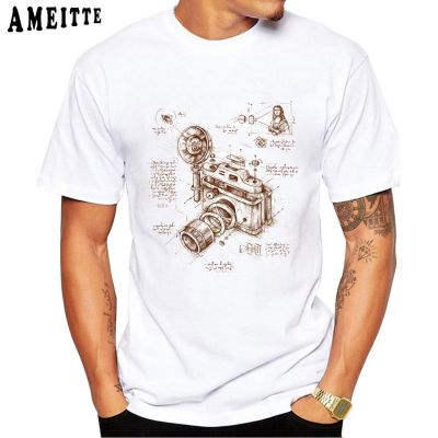 Vintage Moment Catcher Vintage Camera Anatomy Art T Shirt Summer Men Short Sleeve Boy Casual Tees Photography Lovers White Tops XS-6XL