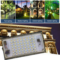 LITAKE ไฟสนามกลางแจ้ง LED แบบบาง30W/50W พร้อมไฟสีขาว6500K