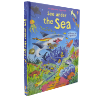 Usborne see under the sea English version of Encyclopedia of marine knowledge flipping books Usborne childrens popular science books English story books picture books imported extracurricular reading materials 3-8 years old English original books