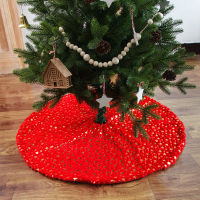 Elk Christmas Decorations Base Mat For Christmas Tree Red Foot Cover Snowflake Ornament Christmas Tree Skirt