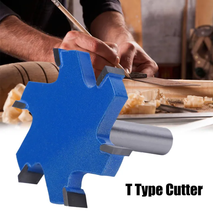 6 Edge T Type Slotting Cutter Router Bit 12mm Shank งานไม้แบบพกพา