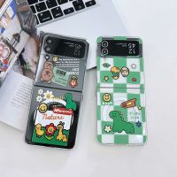 เคสฝาพับ3 Samsung Galaxy ทำจาก Flip4 Z มีแม่เหล็กเคสกันกระแทกแบบแข็งลายแมวไดโนเสาร์ Z