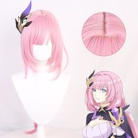 อะนิเมะ Honkai Impact 3 COS Elysia สีชมพูผ้าไหมทนอุณหภูมิสูง80ซม. วิกผมคอสเพลย์เล่นตามบทบาทในการเล่นบนเวที