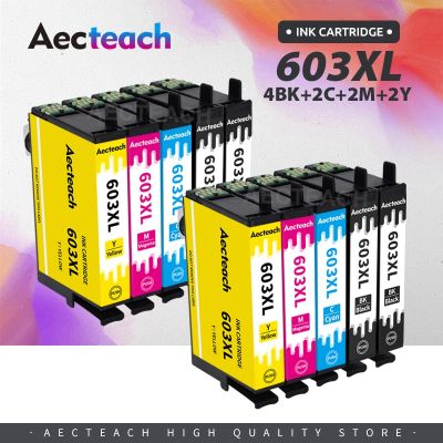 Aecteach new 603XL E-603 T603 Ink Cartridge Compatible For Epson 603 XL Printer XP-4100 XP-4105 XP-3105 WorkForce 2810DWF 2850DW Ink Cartridges